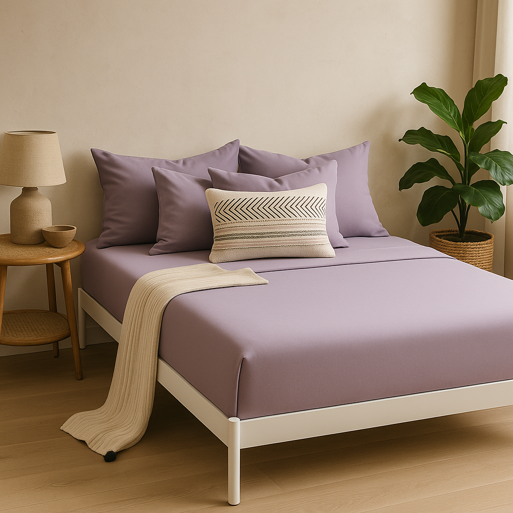 Çift Kişilik Lastikli Çarşaf Takımı %100 Pamuk - Romantik Tonlar