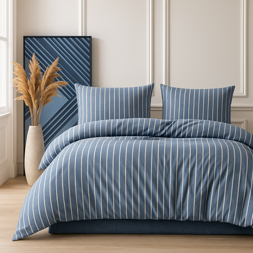 Flanel Çift Kişilik Nevresim Takımı - Mavi