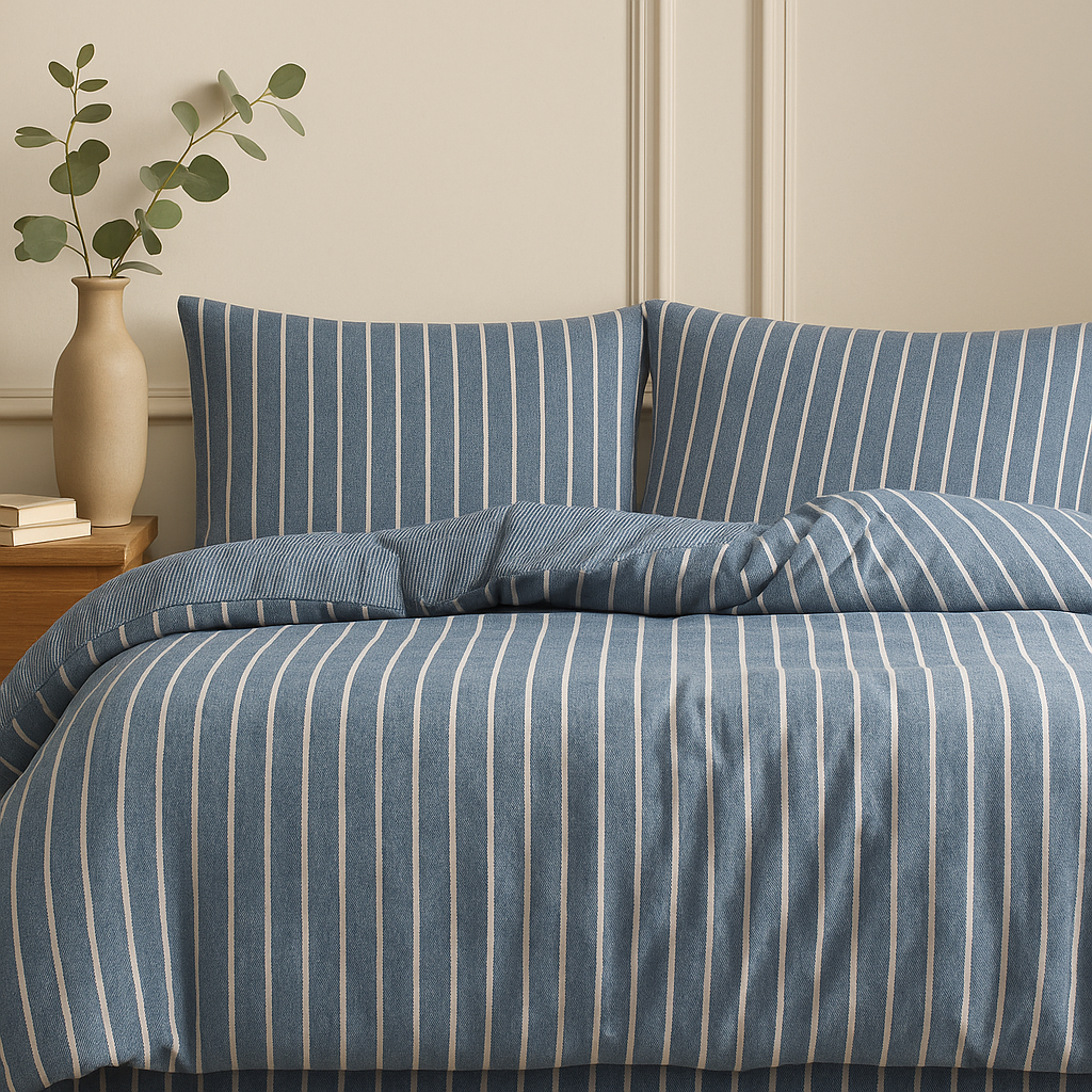 Flanel Çift Kişilik Nevresim Takımı - Mavi