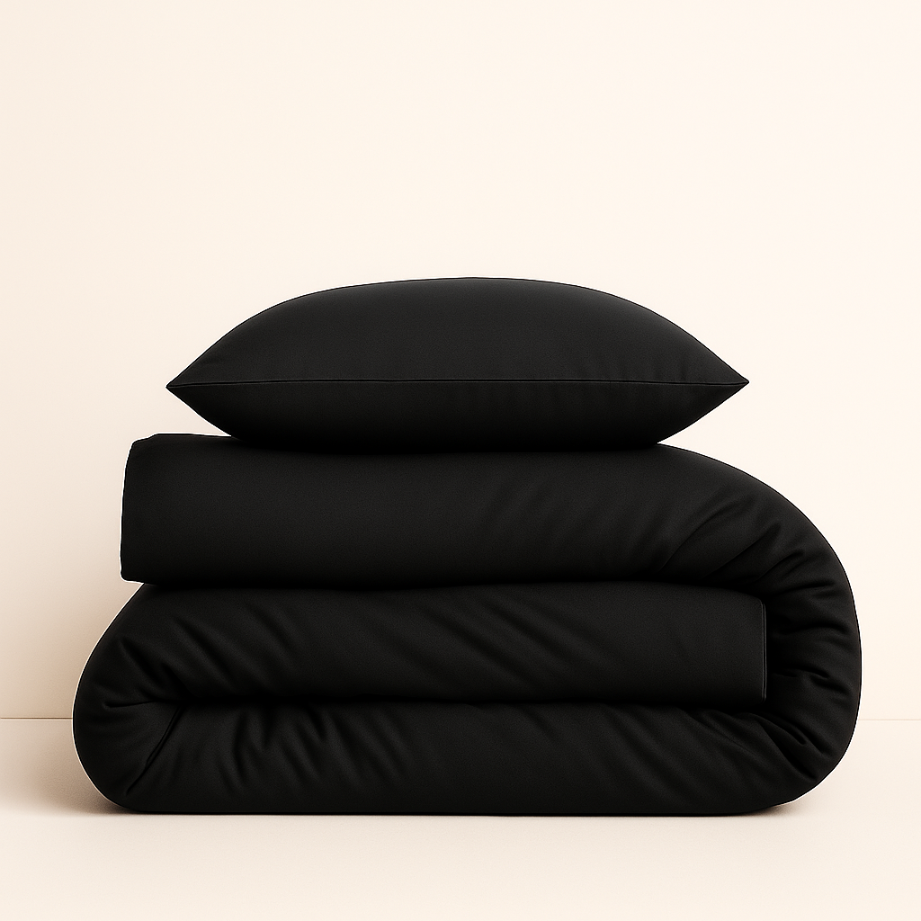 Tek Kişilik Nevresim Takımı %100 Pamuk - Siyah