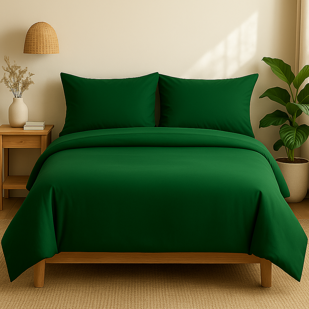 Harmony Çift Kişilik Nevresim Takımı %100 Pamuk - Zümrüt Yeşili
