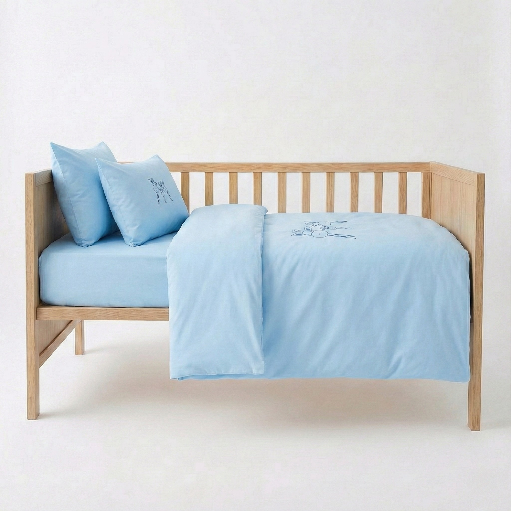 Turkiz %100 Pamuk Nakışlı Bebek Nevresim Takımı - Zürafa