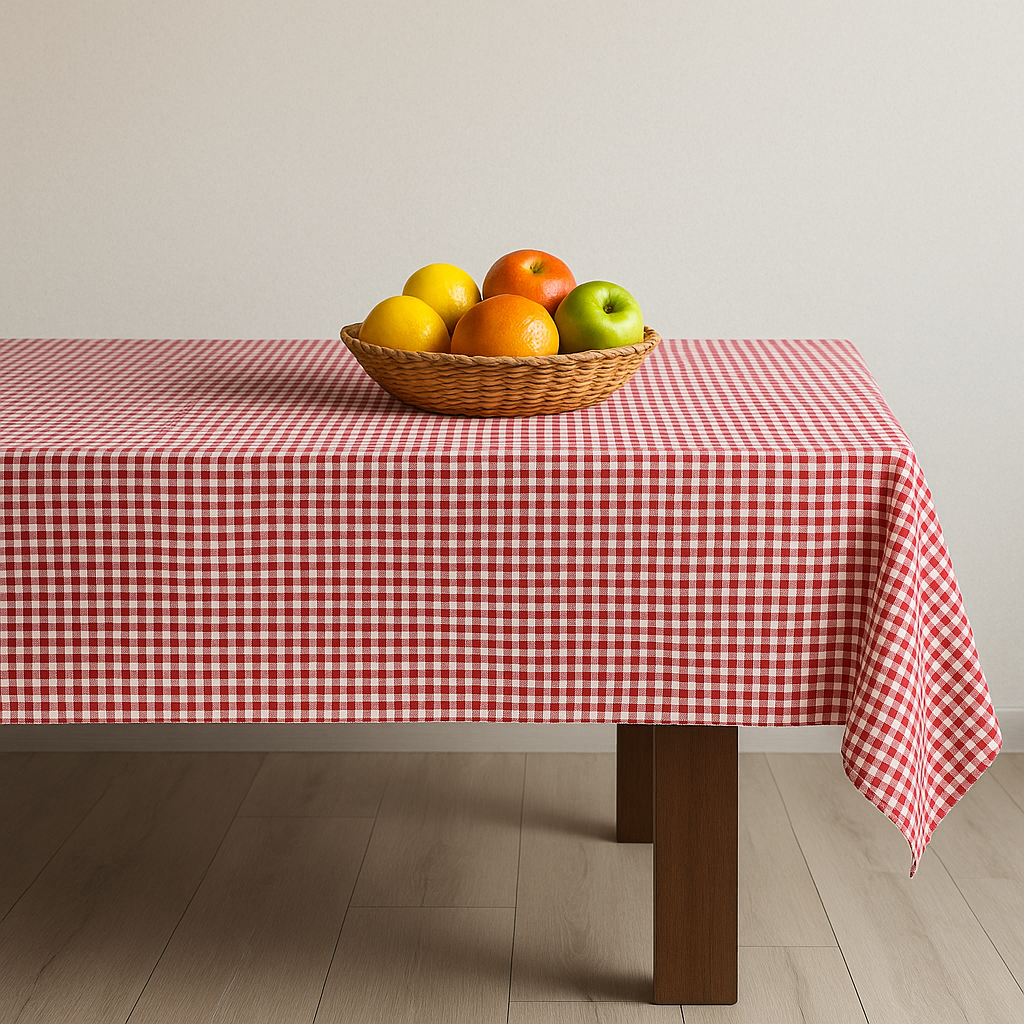 Prime Sleeks Duck Kumaş Pöti Kareli Masa Örtüsü