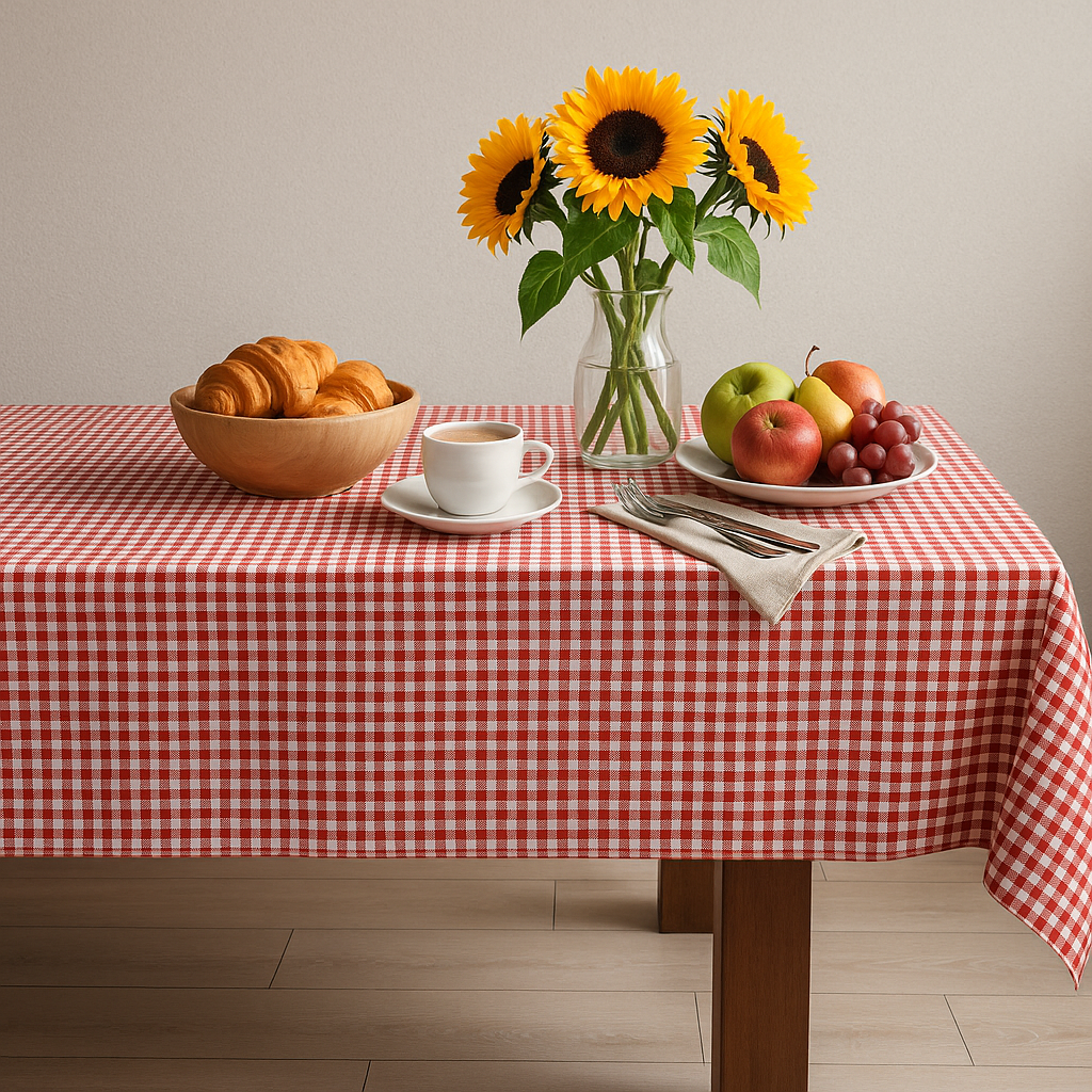 Prime Sleeks Duck Kumaş Pöti Kareli Masa Örtüsü