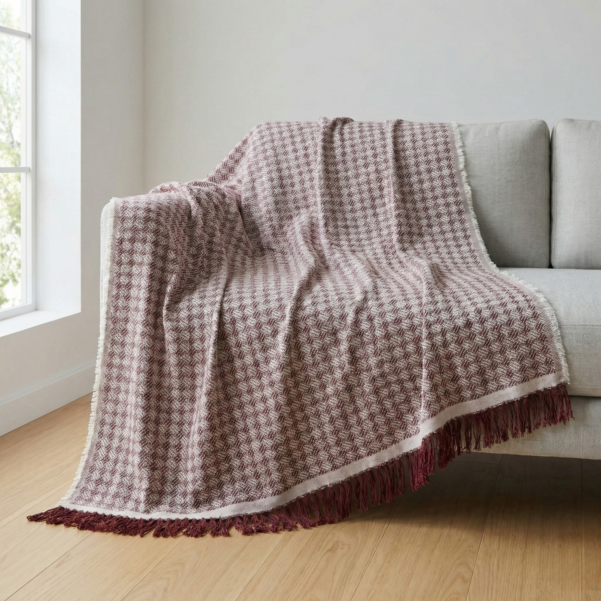 Çok Amaçlı Pike & Koltuk Örtüsü – 180x220 cm - Bordo