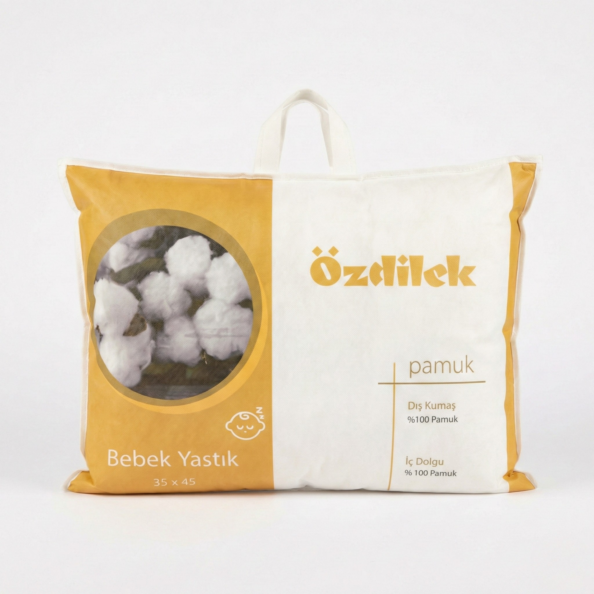 %100 Pamuk Dolgulu Bebek Yastığı - 35x45 cm