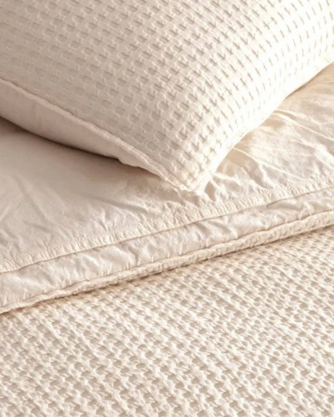 %100 Pamuk Waffle Dokulu Nevresim Takımı - 200x220 cm (Çift Kişilik)