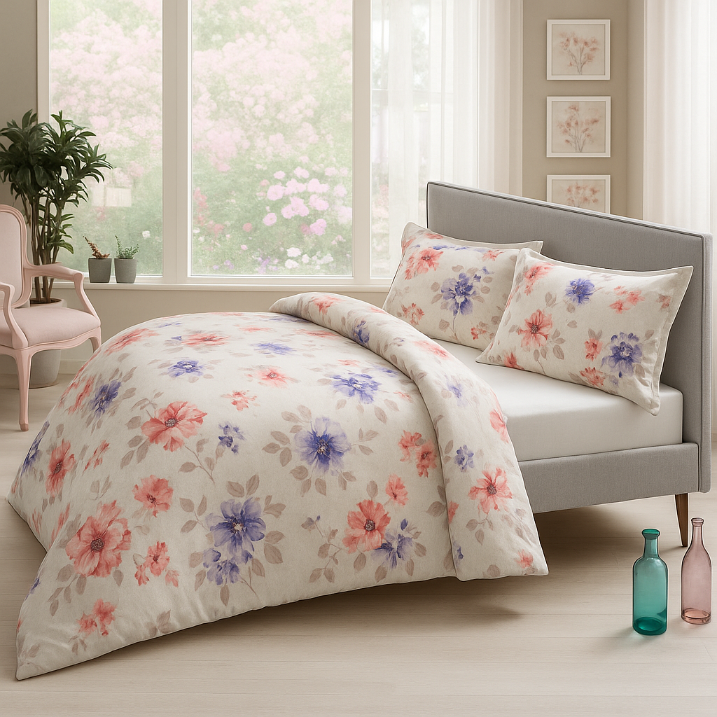 Taç Saten Çift Kişilik Nevresim Takımı – %100 Pamuk