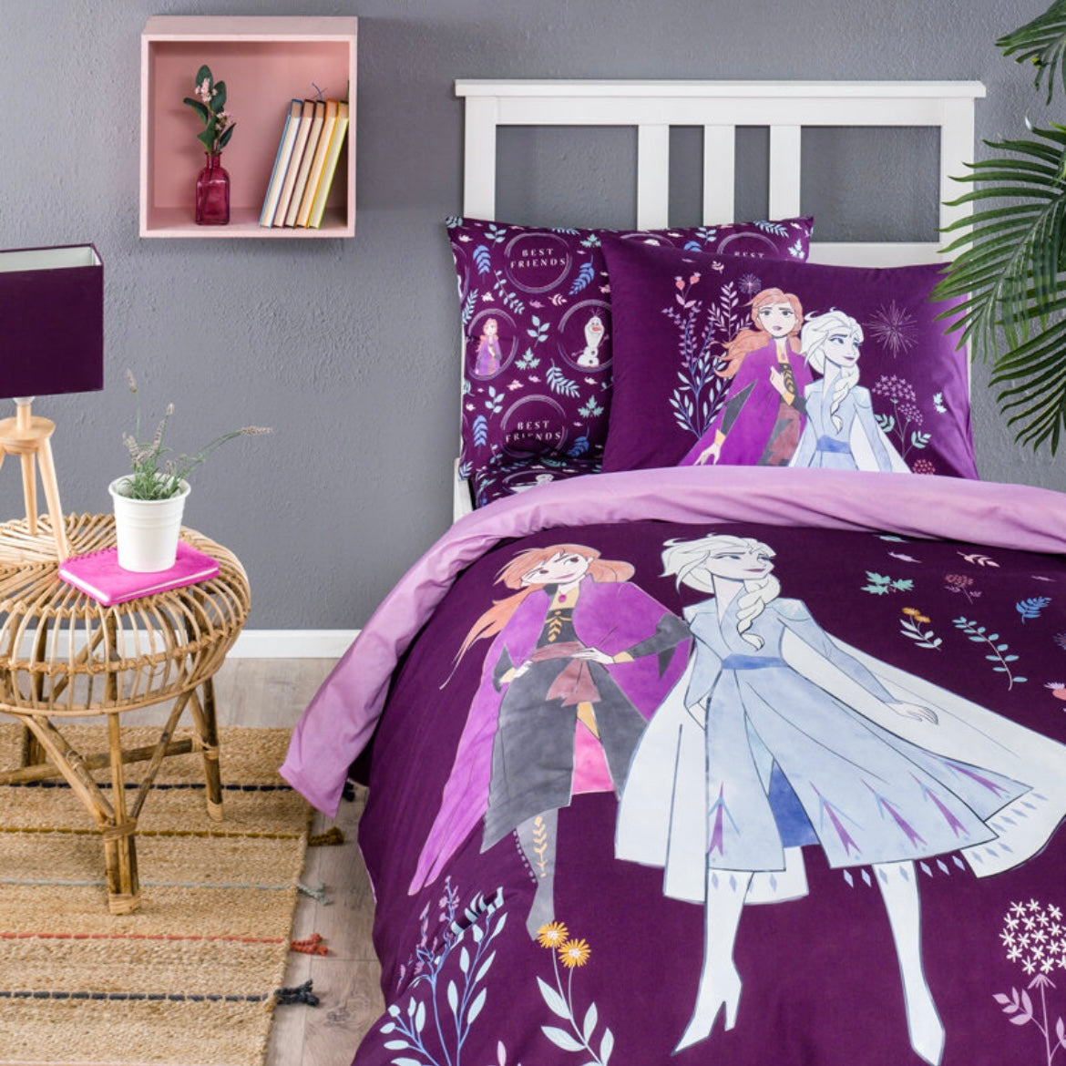 Özdilek Frozen Natural Tek Kişilik Disney Lisanslı Lastikli Çarşaf Çocuk Nevresim Takımı