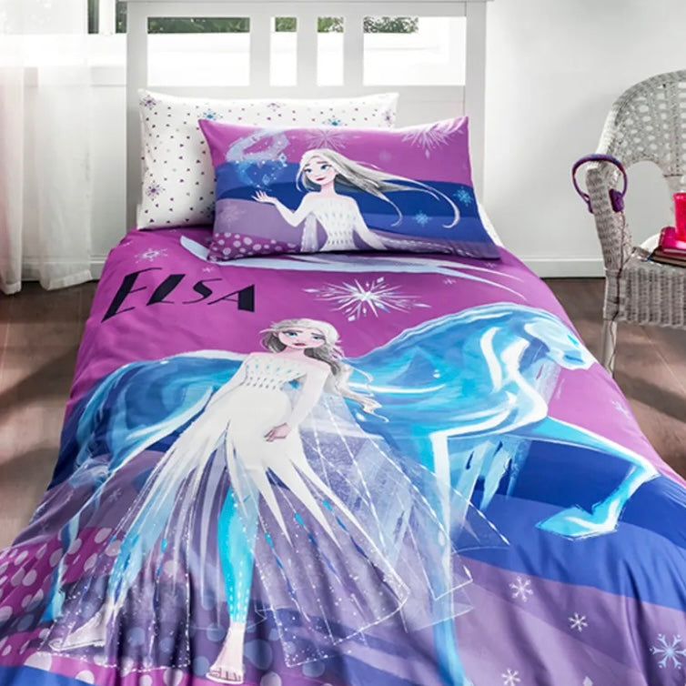 Özdilek Frozen Snow Tek Kişilik Disney Lisanslı Lastikli Çarşaf Çocuk Nevresim Takımı