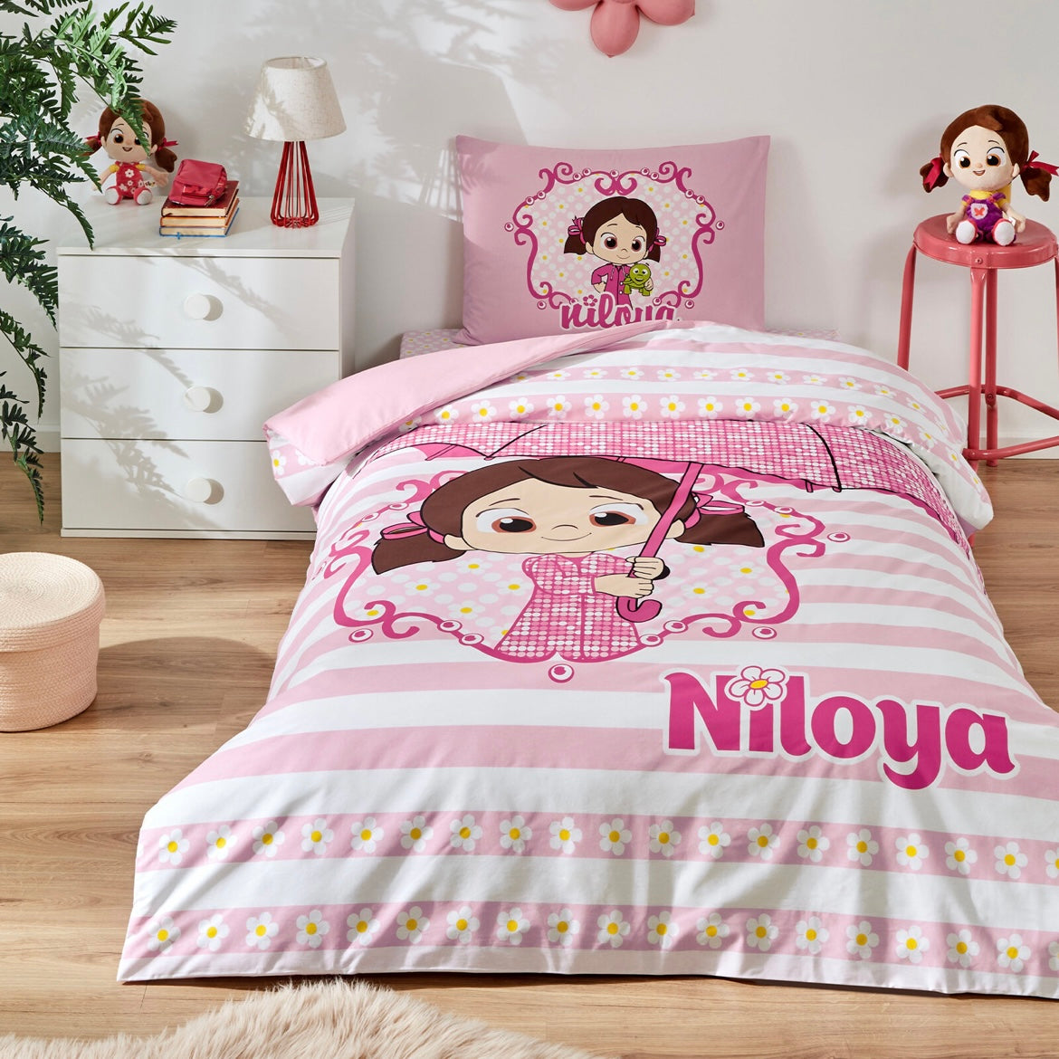 Özdilek Niloya Yağmur Tek Kişilik Lisanslı Lastikli Çarşaf Çocuk Nevresim Takımı