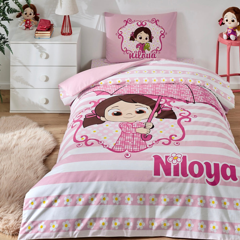 Özdilek Niloya Yağmur Tek Kişilik Lisanslı Lastikli Çarşaf Çocuk Nevresim Takımı