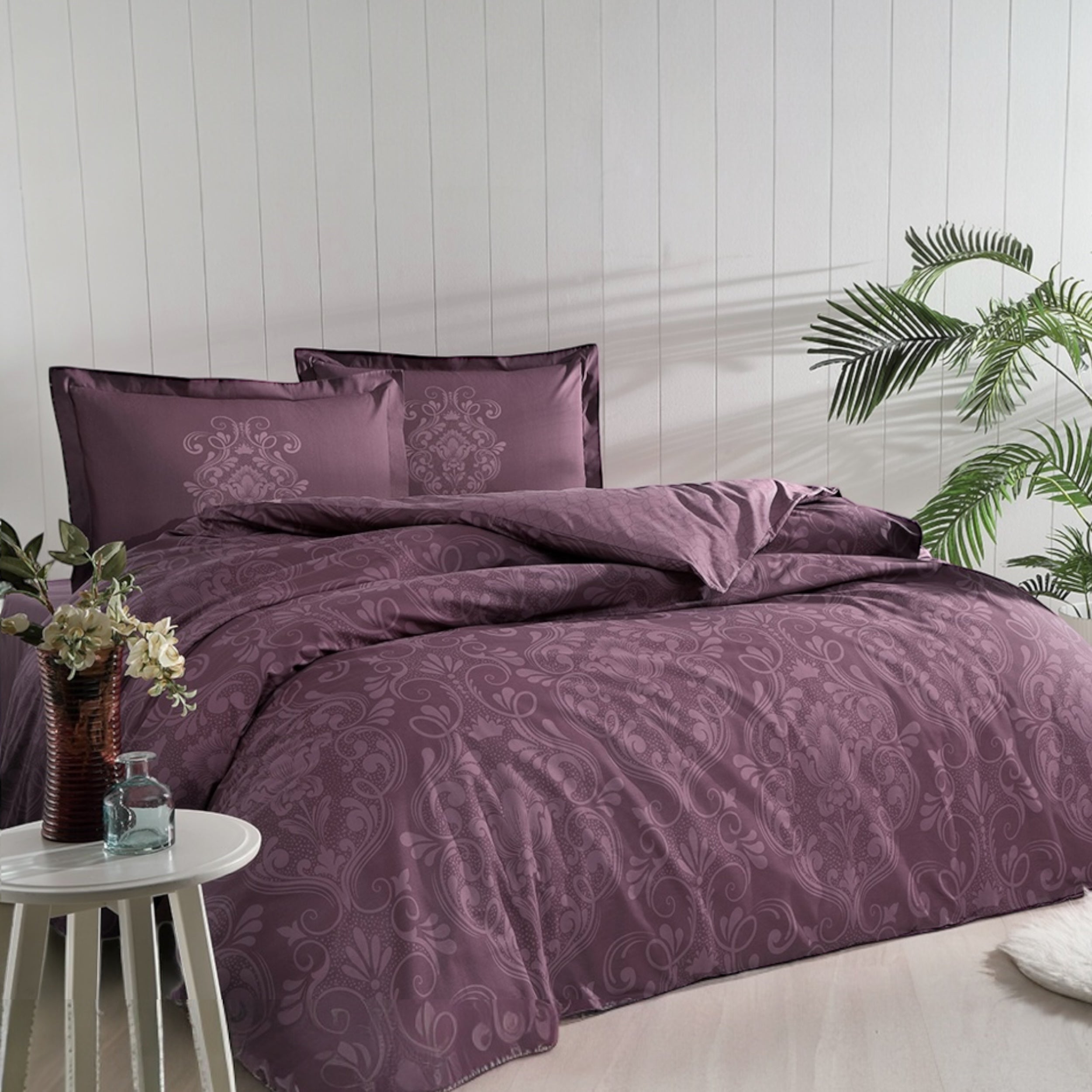 Özdilek Tek Kişilik Nevresim Takımı, Antico Mürdüm