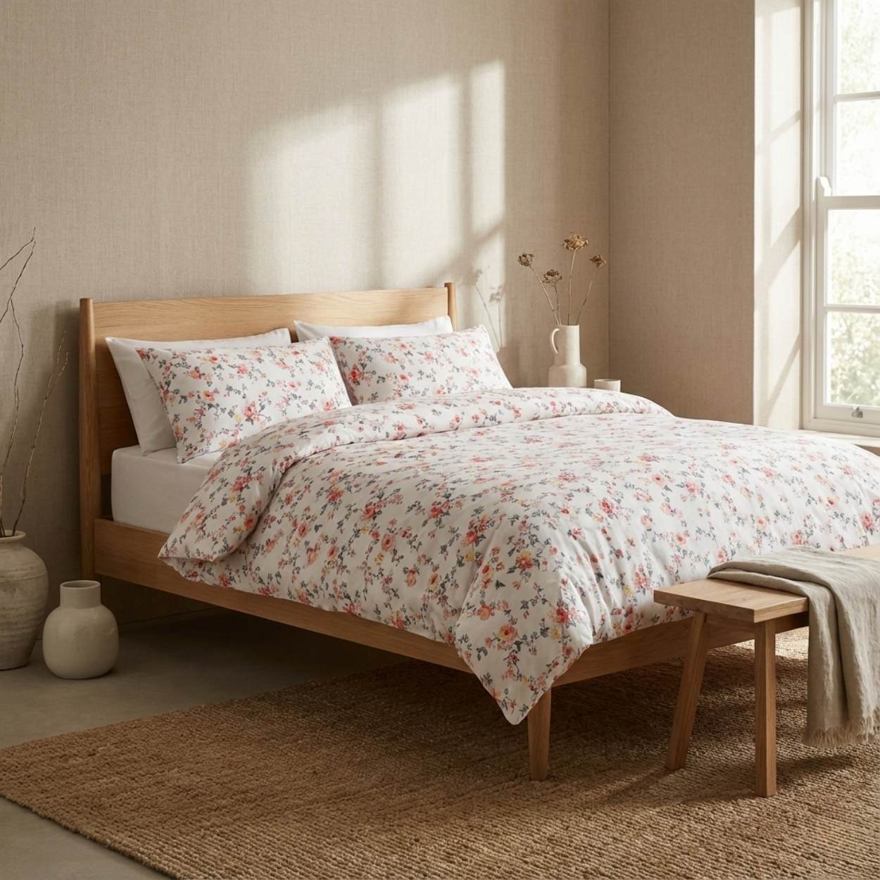 Floral %100 Pamuk Nevresim Takımı