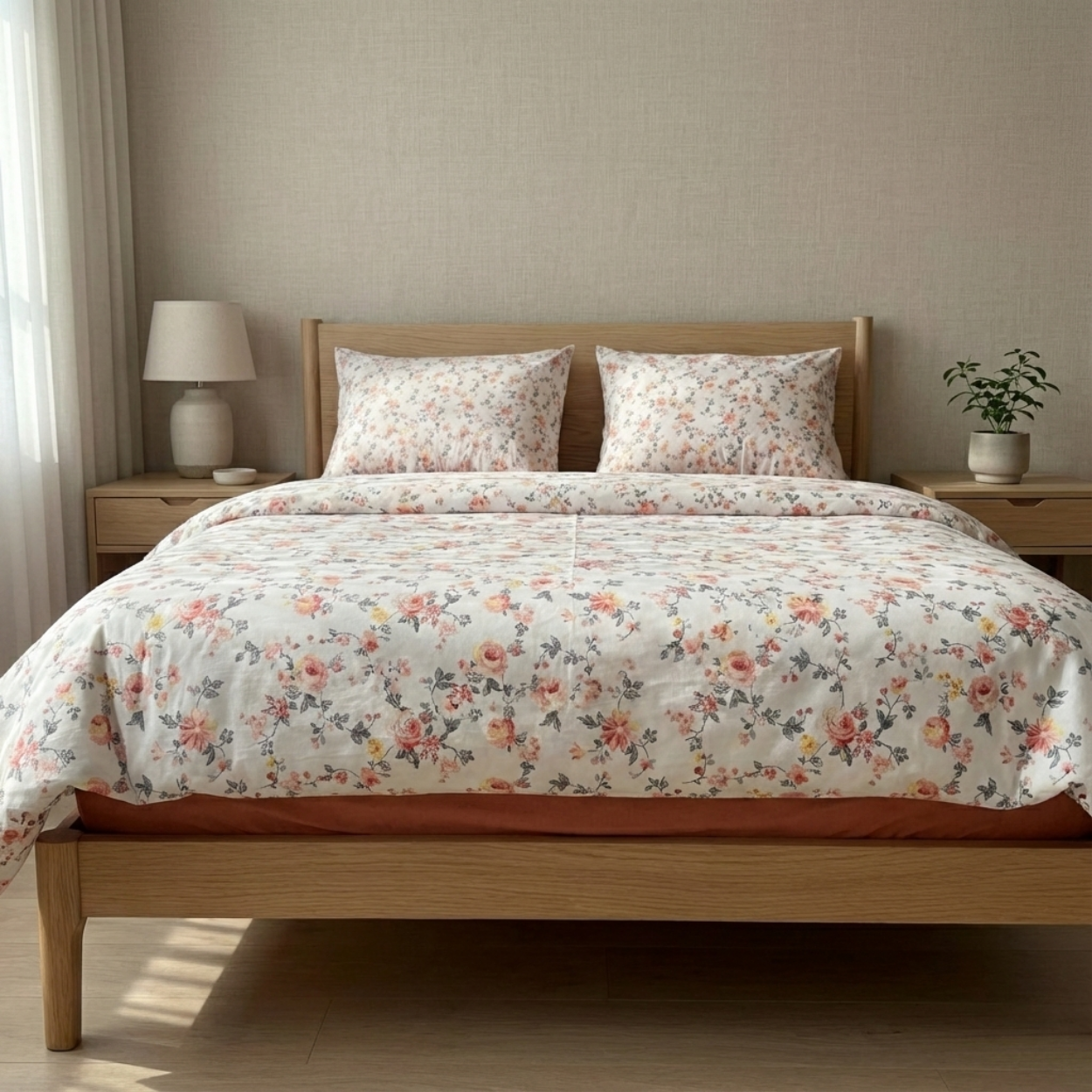 Floral %100 Pamuk Nevresim Takımı