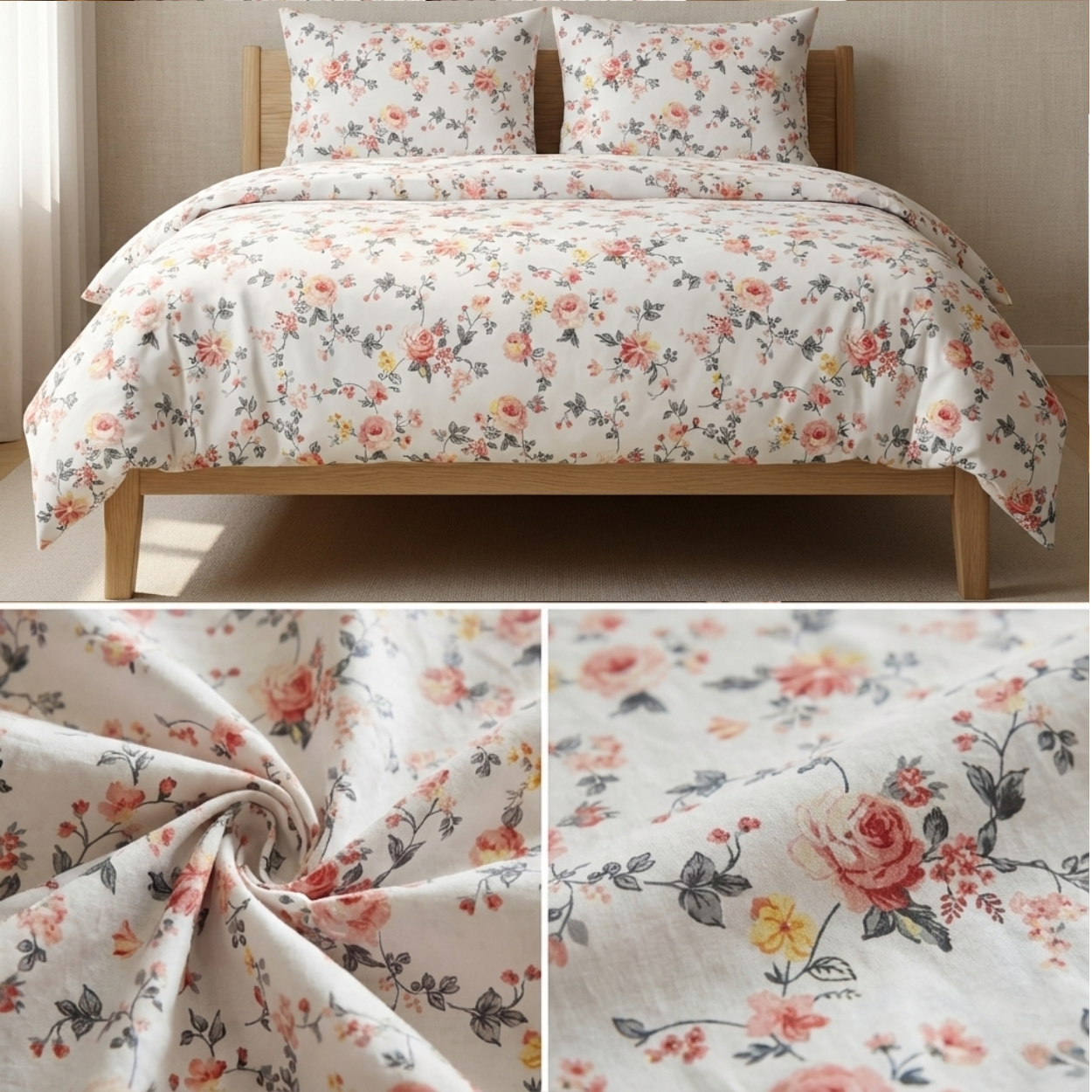 Floral %100 Pamuk Nevresim Takımı