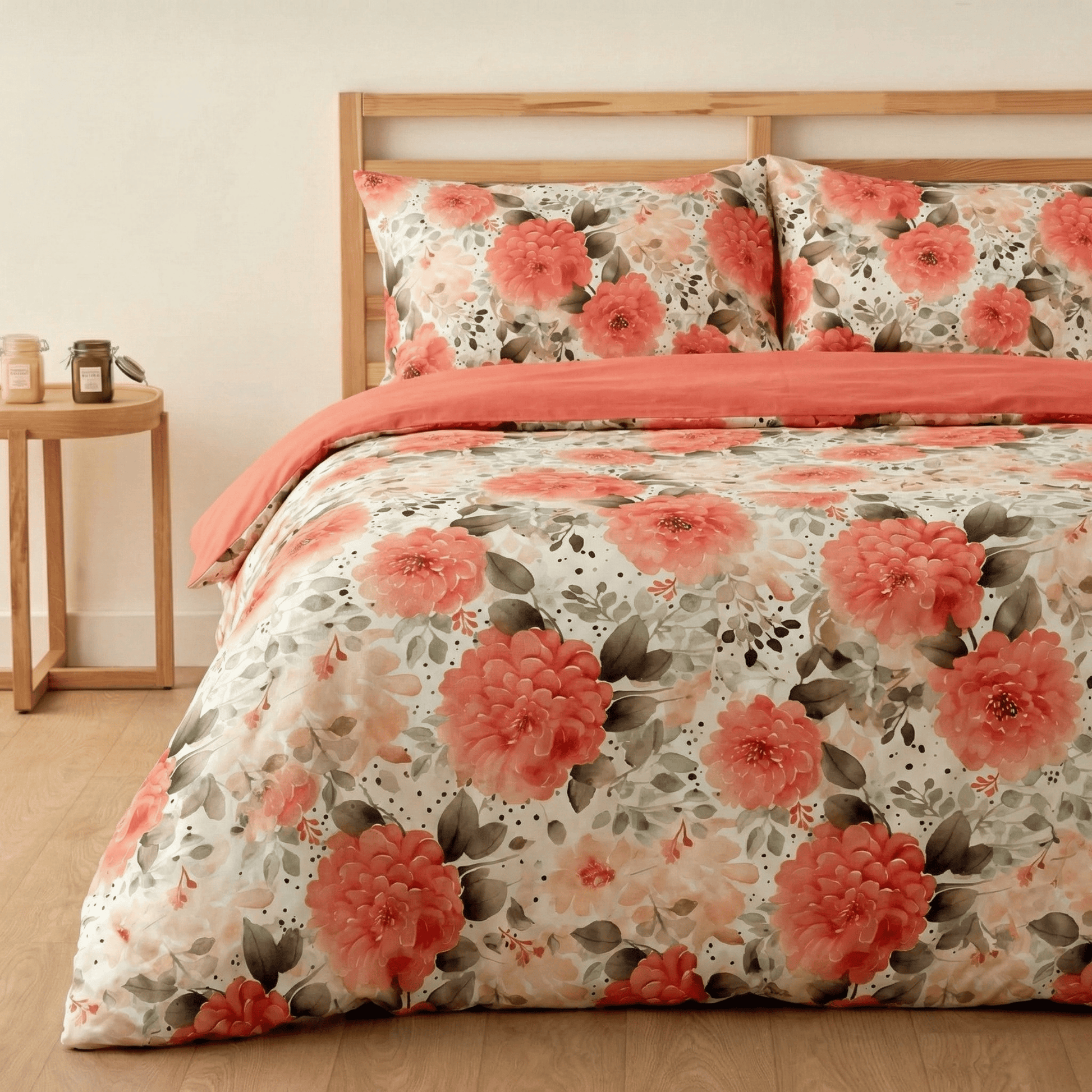 %100 Pamuk Çift Kişilik Nevresim Takımı Lastikli Çarşaflı Set