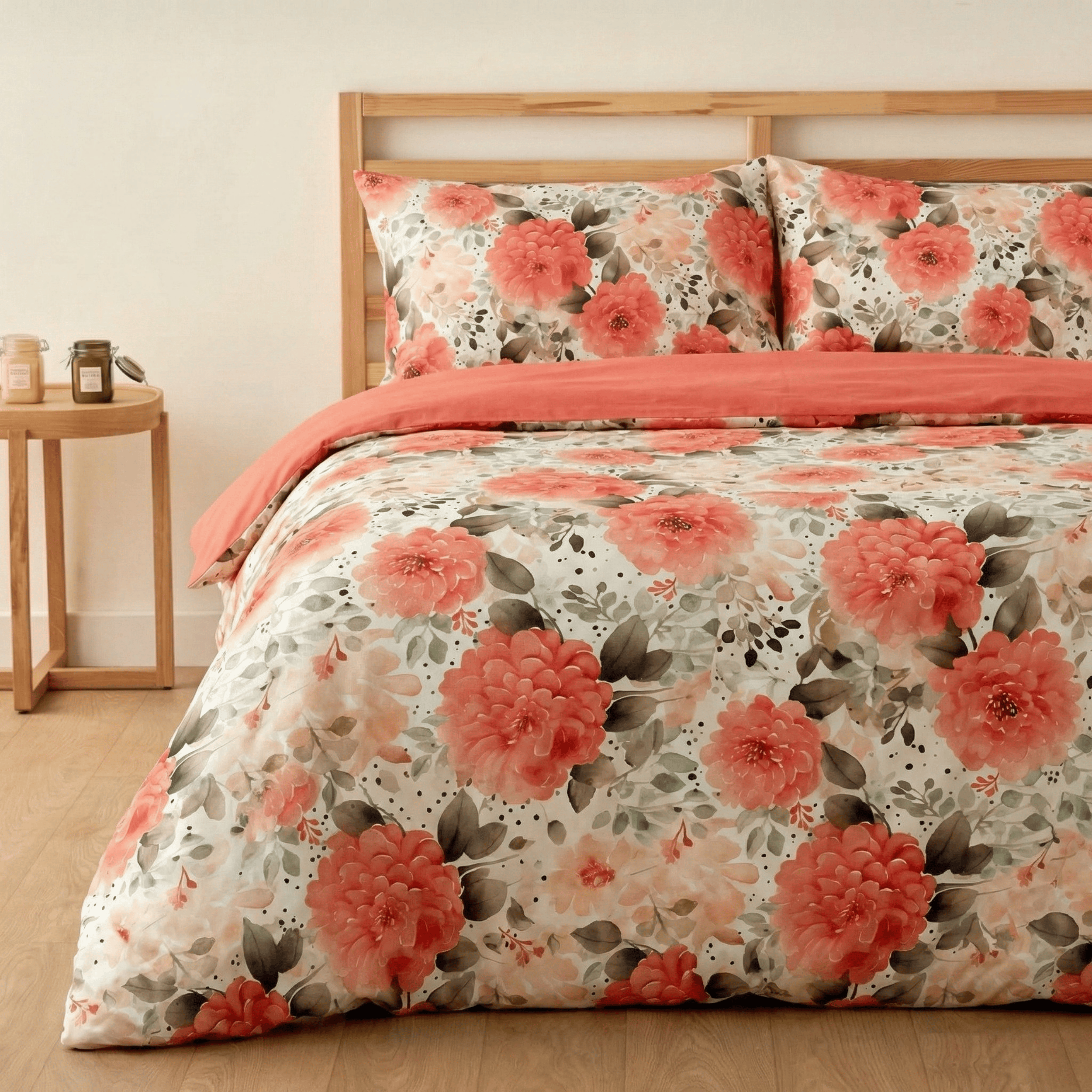 %100 Pamuk Çift Kişilik Nevresim Takımı Lastikli Çarşaflı Set