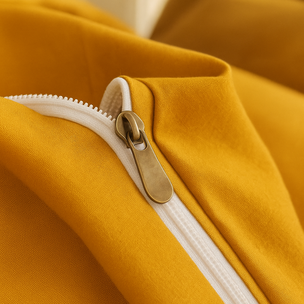 Harmony Çift Kişilik Nevresim Takımı %100 Pamuk - Hardal Sarısı