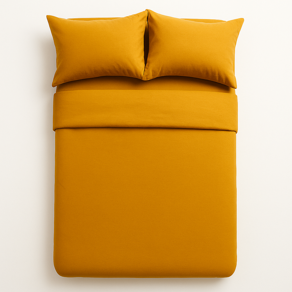 Harmony Çift Kişilik Nevresim Takımı %100 Pamuk - Hardal Sarısı