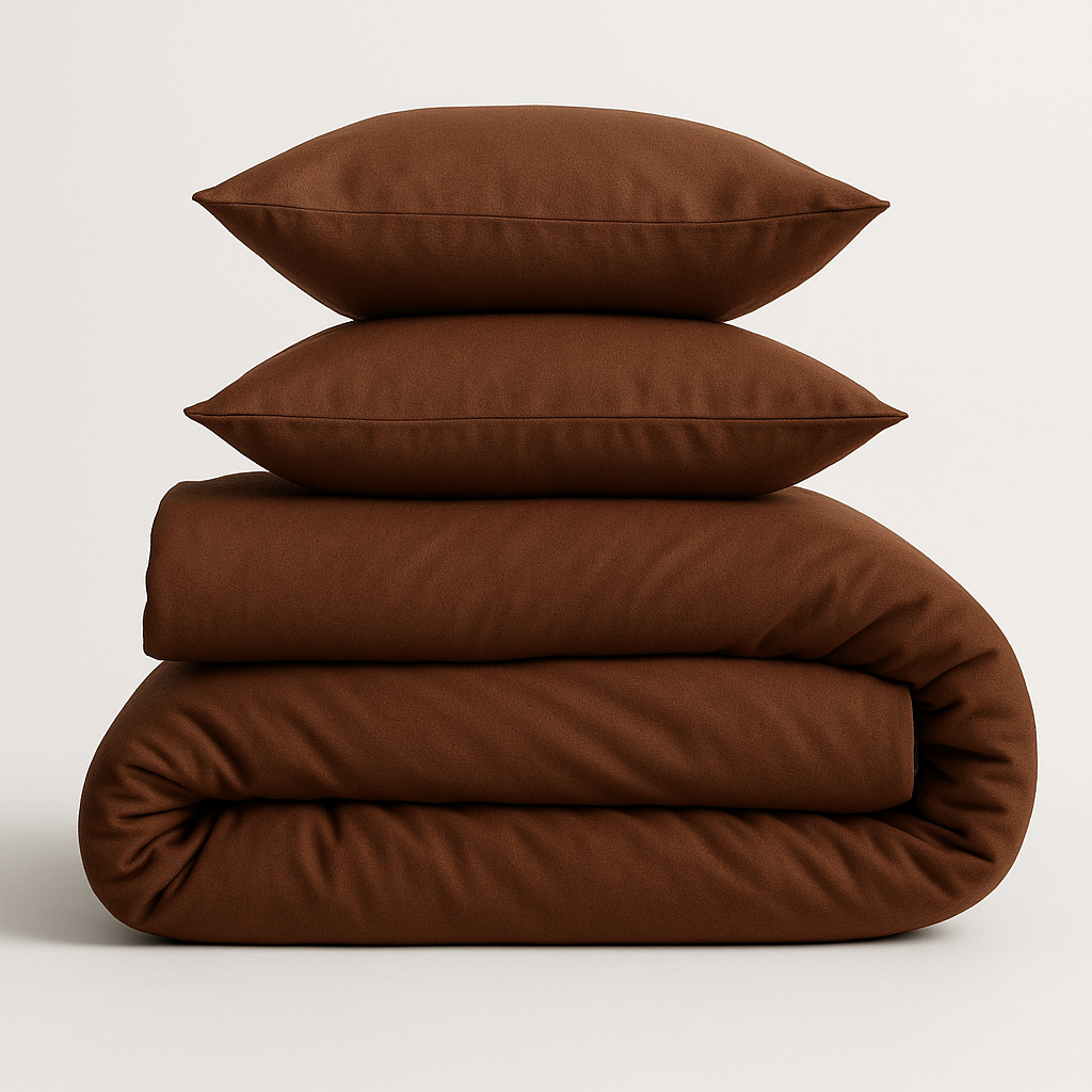 Harmony Çift Kişilik Nevresim Takımı %100 Pamuk - Kahverengi