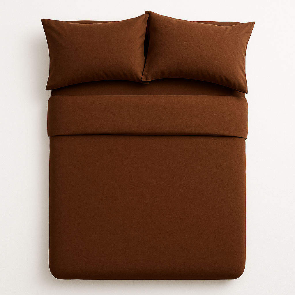 Harmony Çift Kişilik Nevresim Takımı %100 Pamuk - Kahverengi