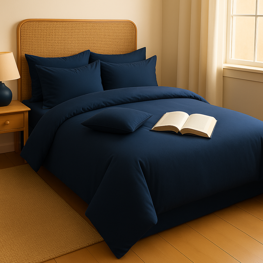 Harmony Çift Kişilik Nevresim Takımı %100 Pamuk - Lacivert