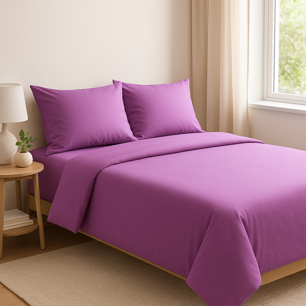Harmony Çift Kişilik Nevresim Takımı %100 Pamuk - Lila