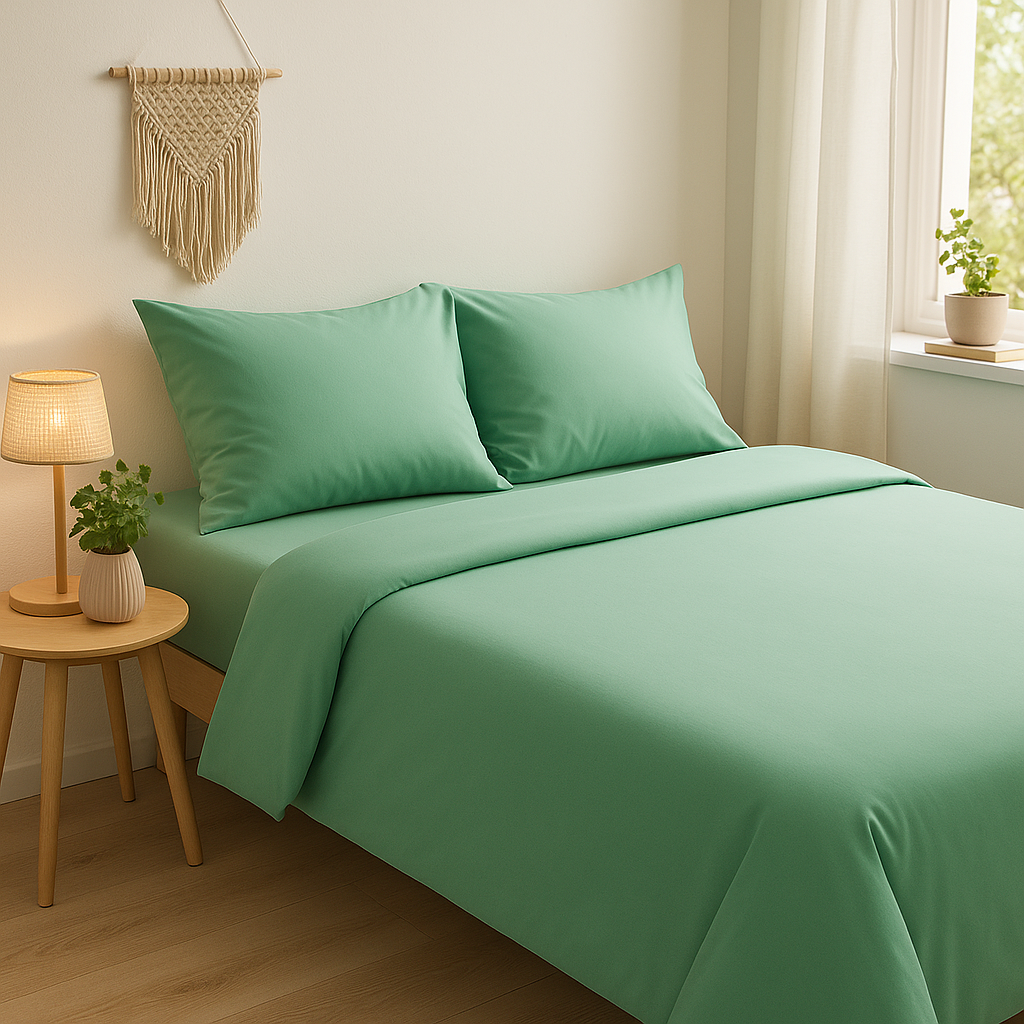 Harmony Çift Kişilik Nevresim Takımı %100 Pamuk - Mint Yeşili