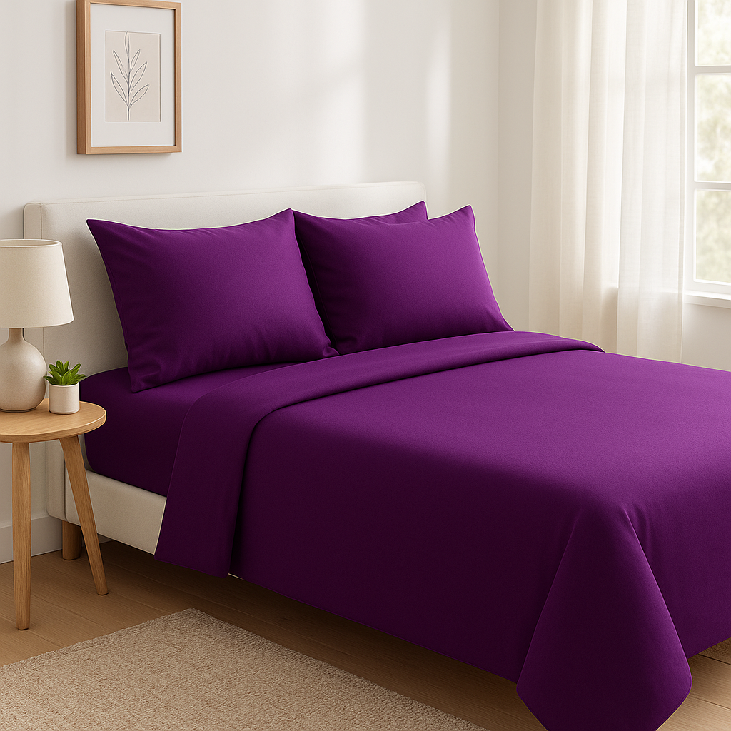 Tek Kişilik Nevresim Takımı %100 Pamuk - Mor