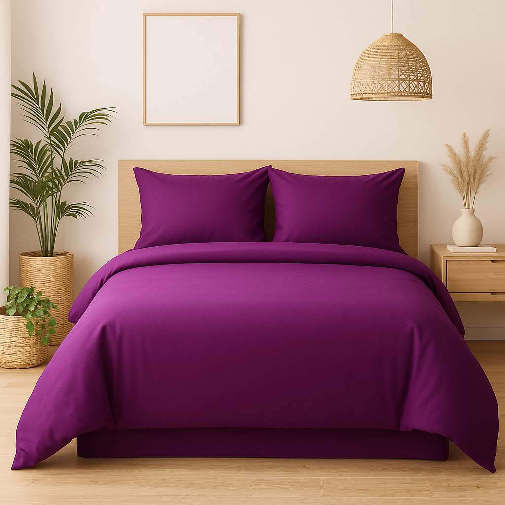 Tek Kişilik Nevresim Takımı %100 Pamuk - Mor