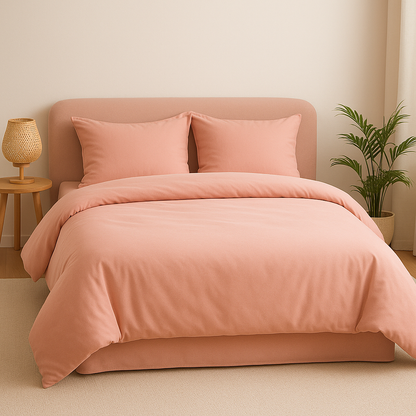 Çift Kişilik Nevresim Takımı %100 Pamuk - Pembe