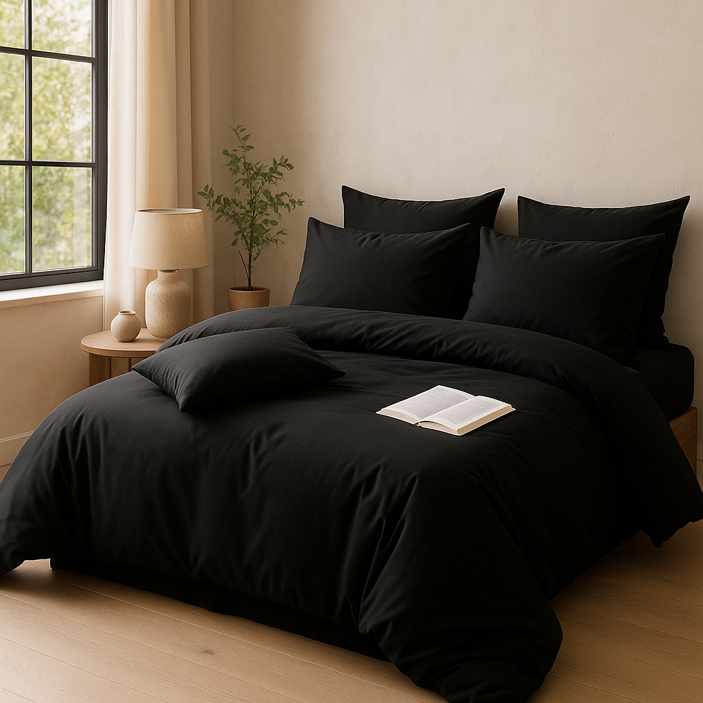 Harmony Çift Kişilik Nevresim Takımı %100 Pamuk - Siyah