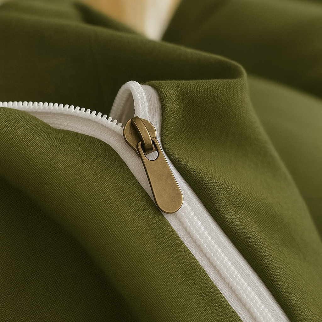 Tek Kişilik Nevresim Takımı %100 Pamuk - Zeytin Yeşilli