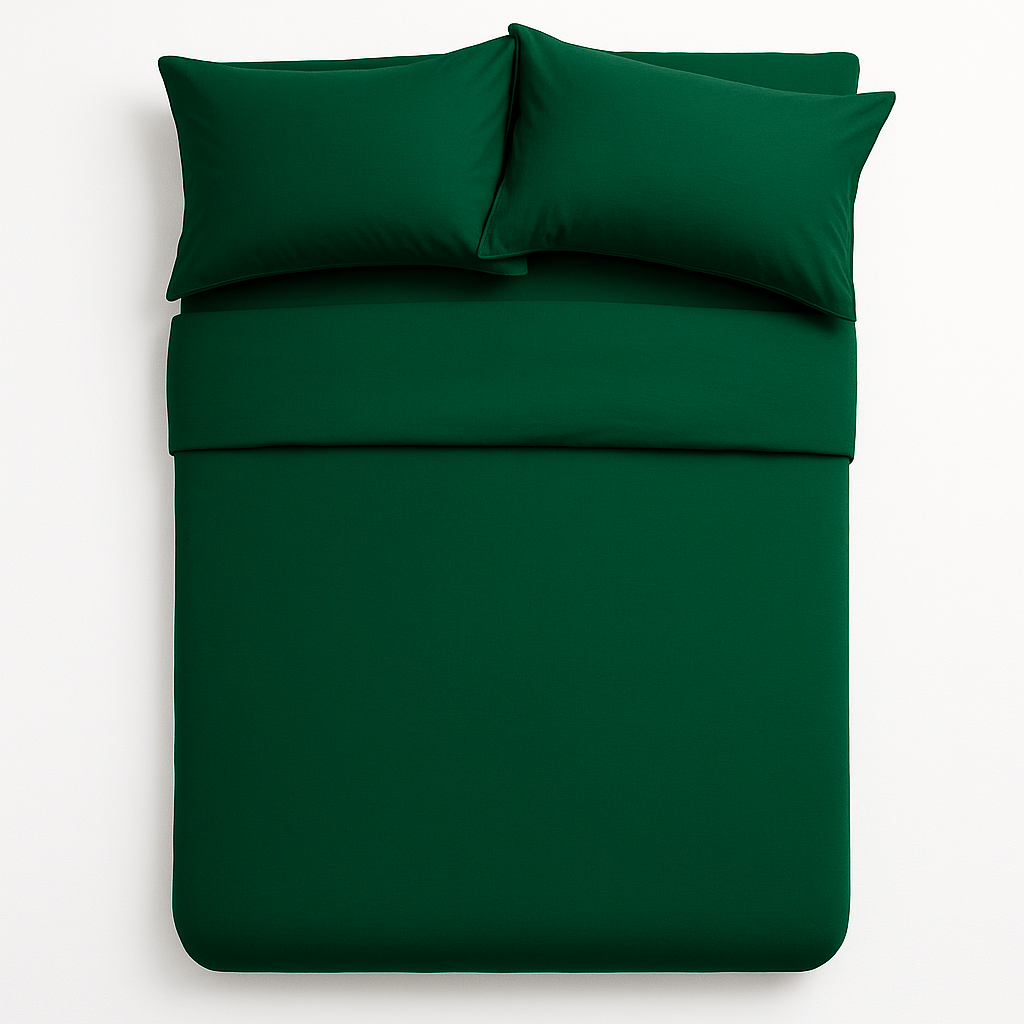 Harmony Çift Kişilik Nevresim Takımı %100 Pamuk - Zümrüt Yeşili