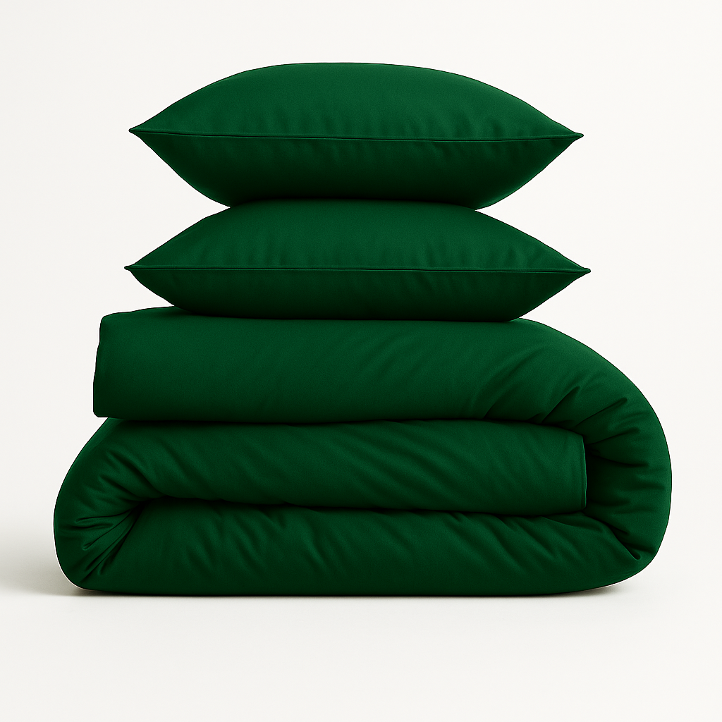 Harmony Çift Kişilik Nevresim Takımı %100 Pamuk - Zümrüt Yeşili