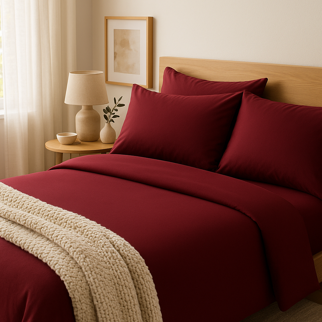 Harmony Çift Kişilik Nevresim Takımı %100 Pamuk - Bordo