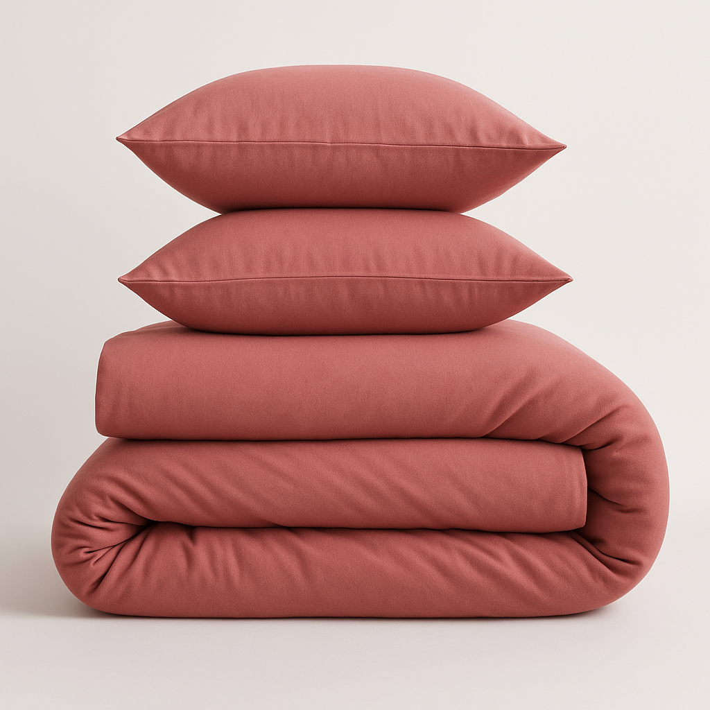 Harmony Çift Kişilik Nevresim Takımı %100 Pamuk - Gül Kurusu