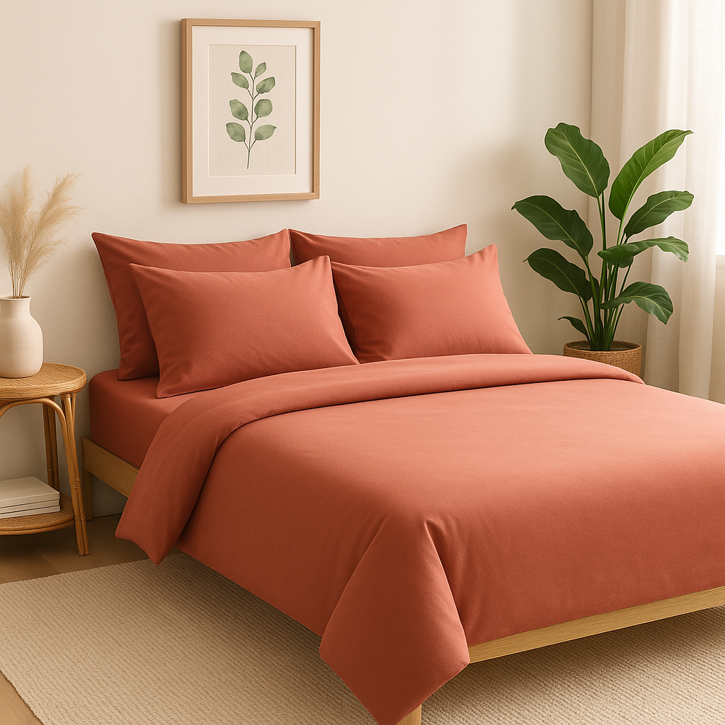 Harmony Çift Kişilik Nevresim Takımı %100 Pamuk - Gül Kurusu