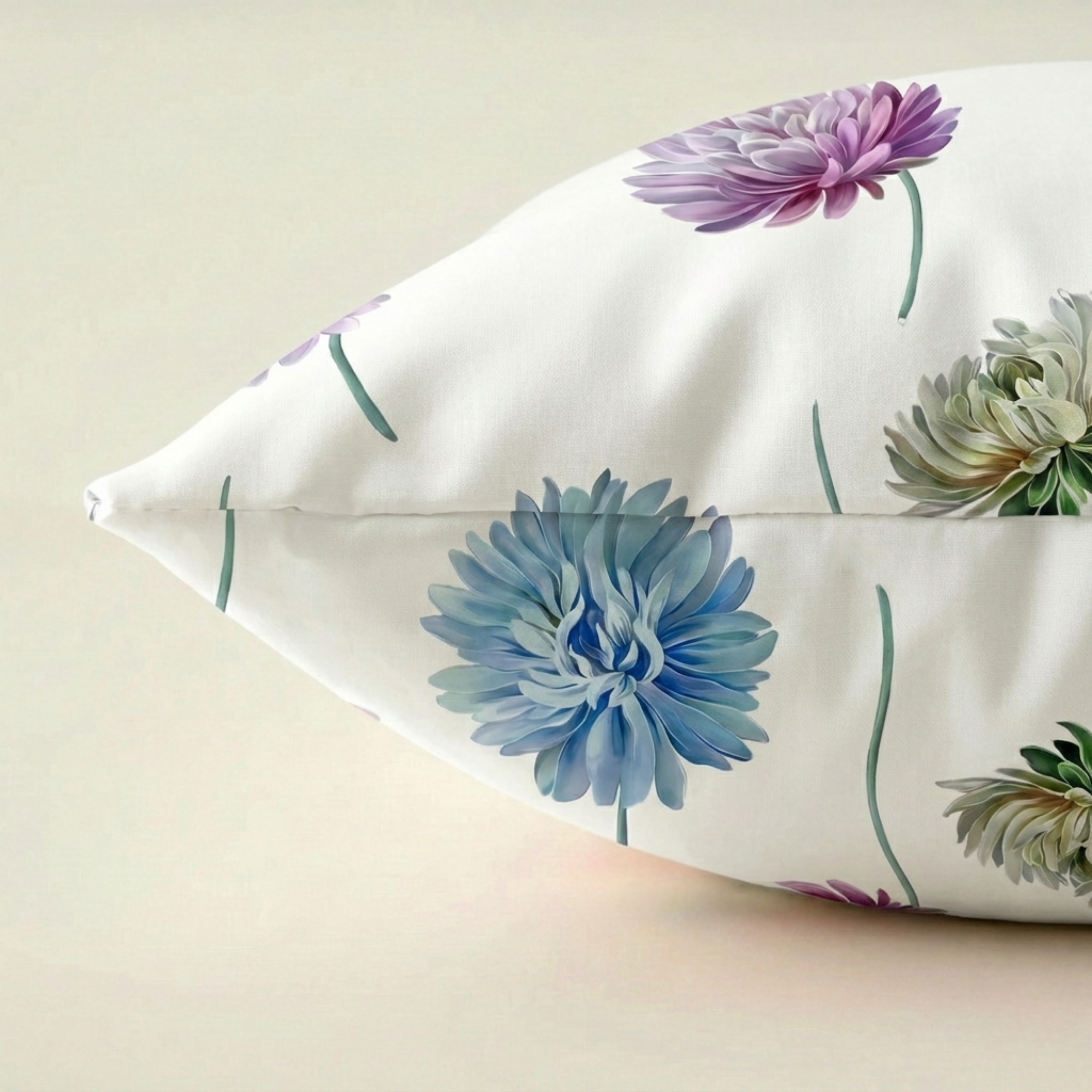 Modern Çiçek Desenli %100 Pamuk Çift Kişilik Nevresim Takımı Lastikli Çarşaflı Set