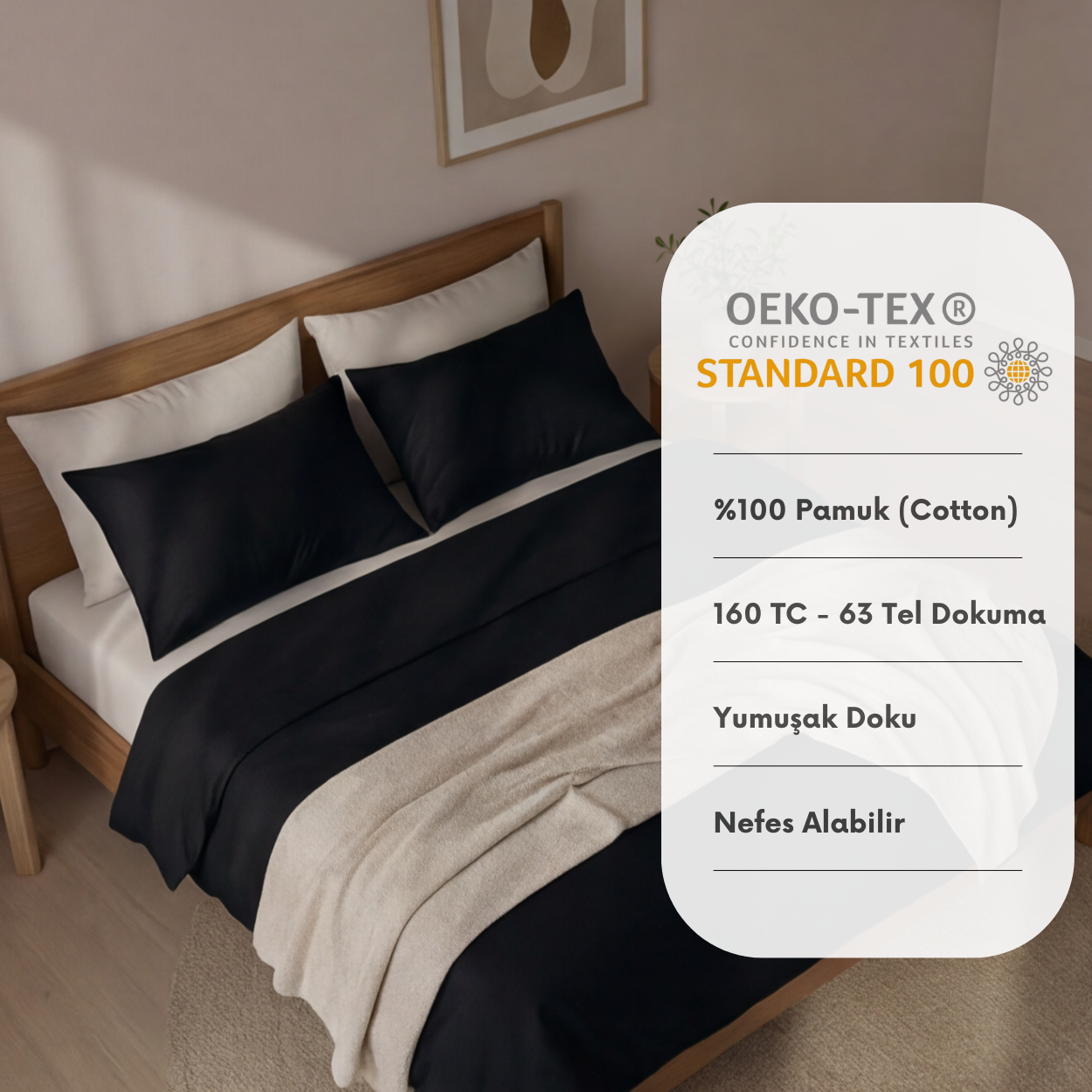 Harmony Tek Kişilik %100 Pamuk Nevresim  Takımı - Lastikli Çarşaflı