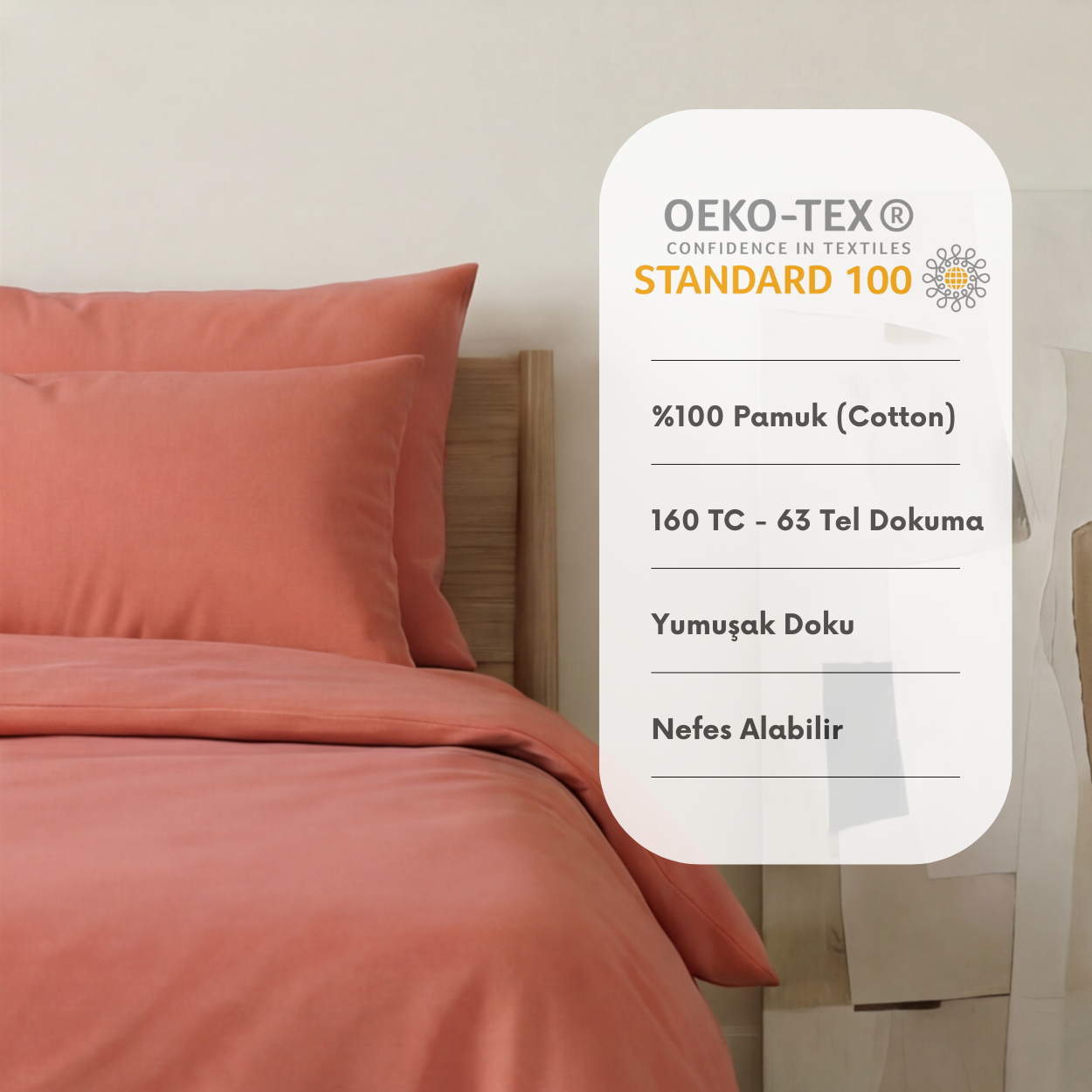 Harmony Çift Kişilik %100 Pamuk Nevresim  Takımı - Lastikli Çarşaflı