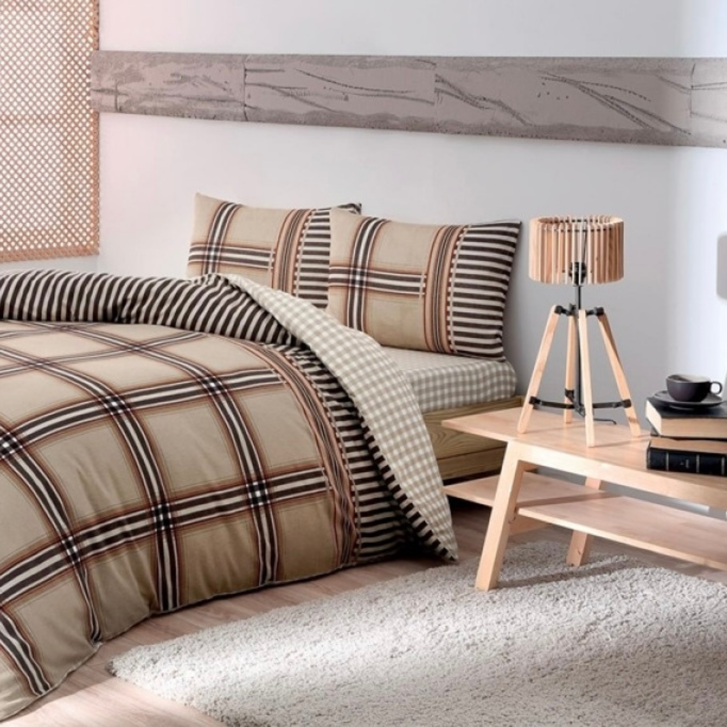 Taç Flanel (Pazen) Çift Kişilik Nevresim Takımı – %100 Pamuk, Sıcacık Konfor