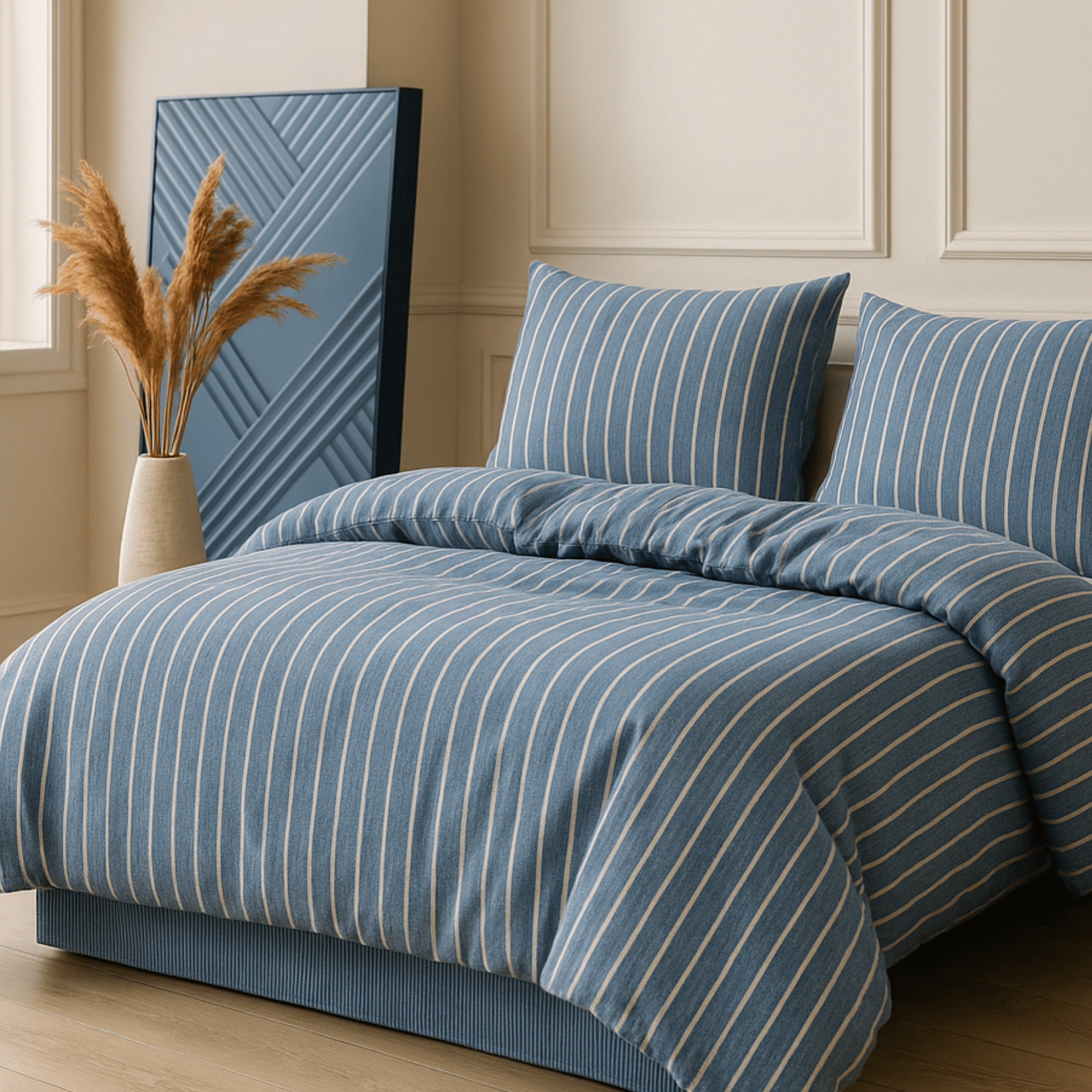 Flanel Çift Kişilik Nevresim Takımı - Mavi