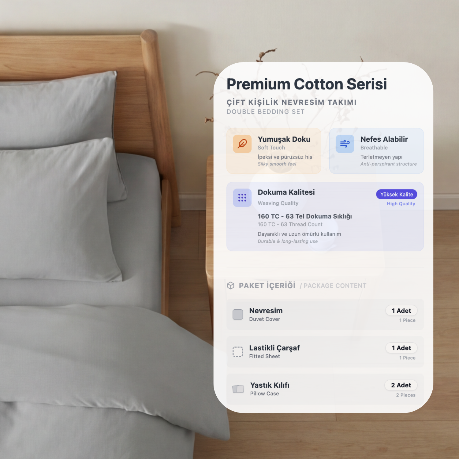 Harmony Tek Kişilik %100 Pamuk Nevresim  Takımı - Lastikli Çarşaflı