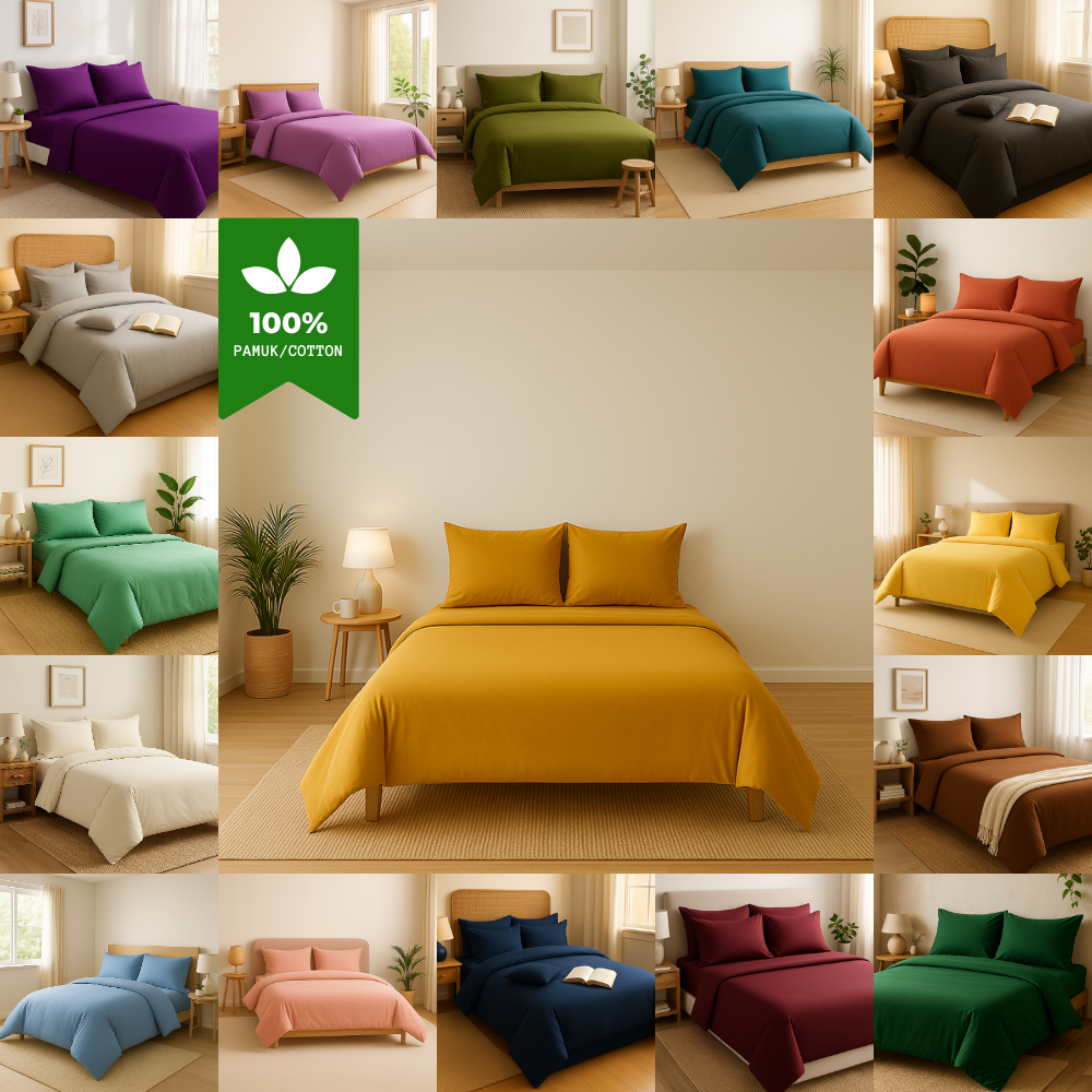 Harmony Çift Kişilik Nevresim Takımı %100 Pamuk - Hardal Sarısı