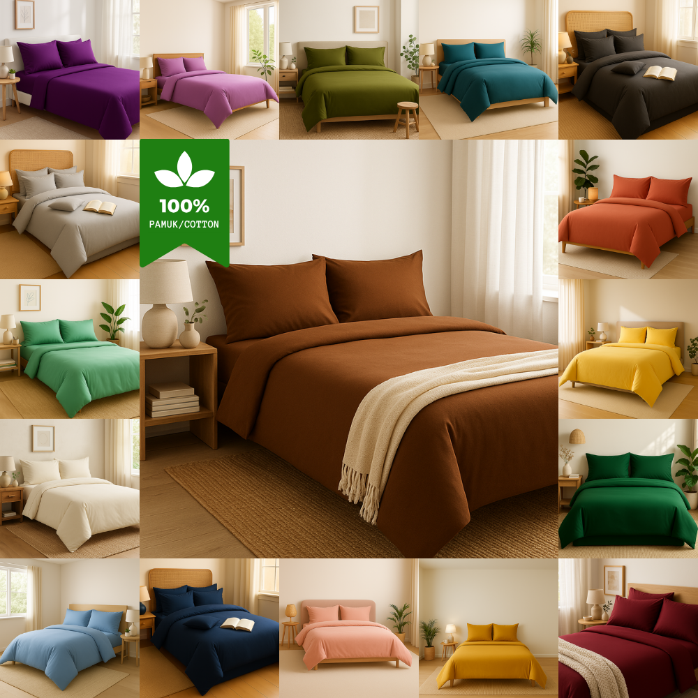 Harmony Çift Kişilik Nevresim Takımı %100 Pamuk - Kahverengi