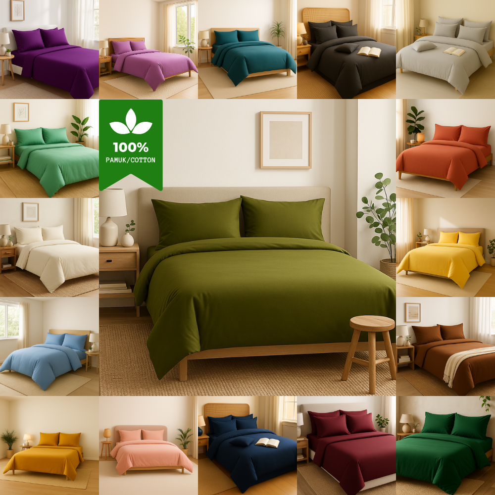 Harmony Çift Kişilik Nevresim Takımı %100 Pamuk - Zeytin Yeşilli