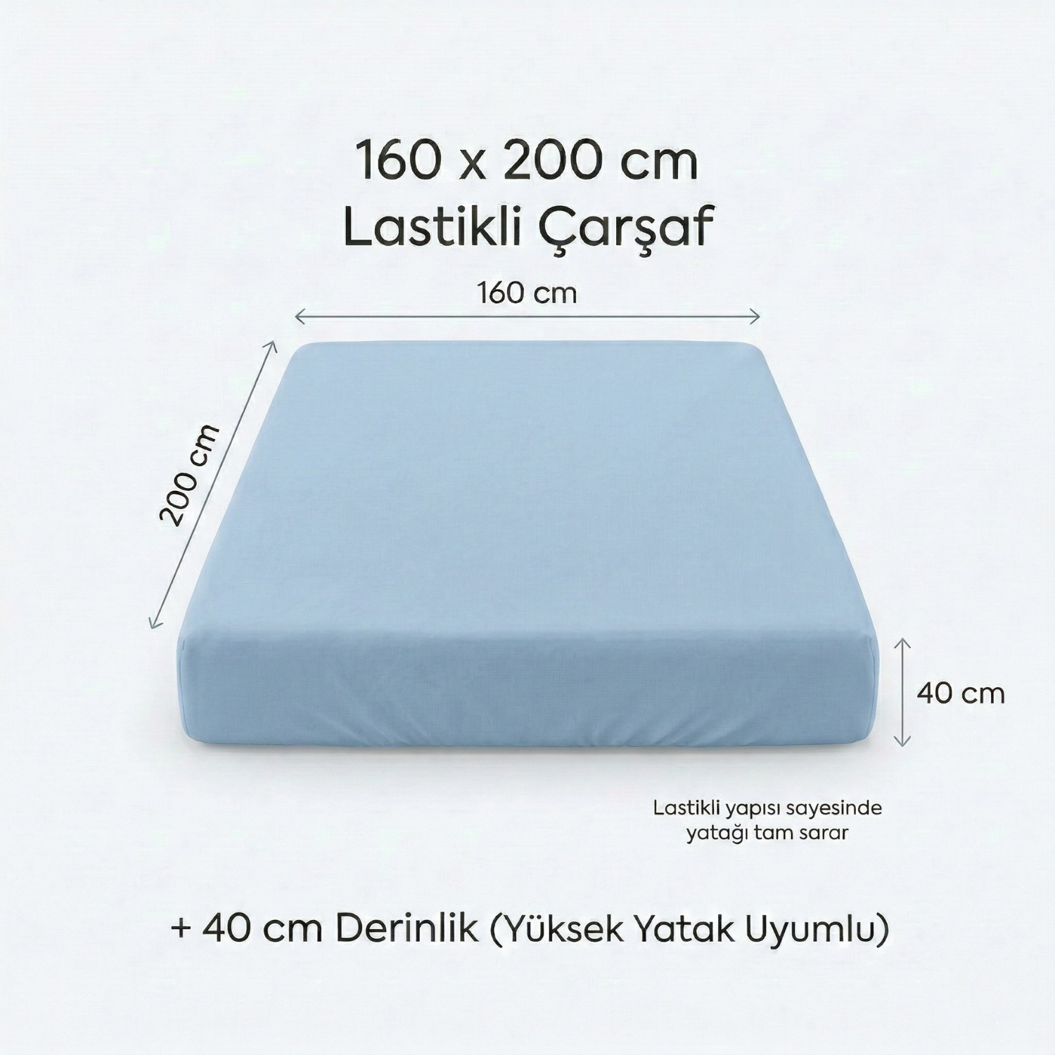 %100 Pamuk Lastikli Çarşaf – Tek Kişilik