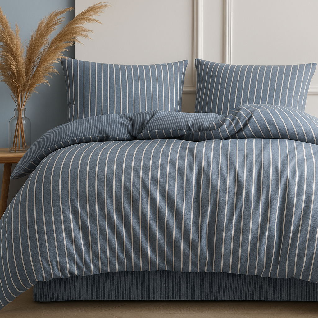 Flanel Çift Kişilik Nevresim Takımı - Mavi